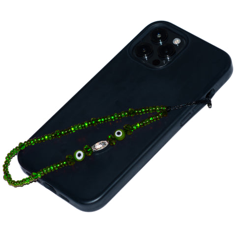 Green Evil Eye & Virgencita Phone Charm