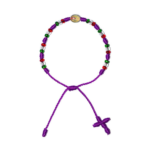 Virgen De Guadalupe Rosary Bracelet (Purple Color)