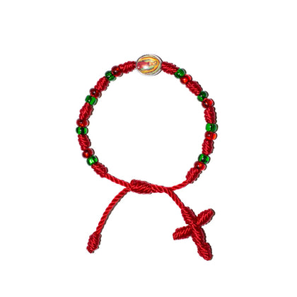 Virgen De Guadalupe Baby Rosary Bracelet (Red Color)