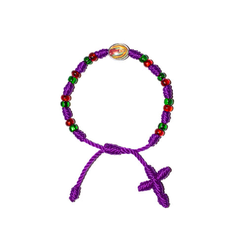 Virgen De Guadalupe Baby Rosary Bracelet (Purple Color)