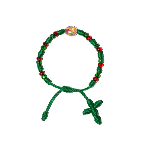 Virgen De Guadalupe Baby Rosary Bracelet (Green Color)