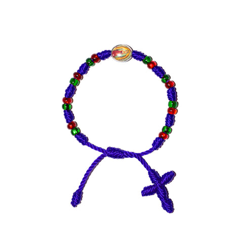 Virgen De Guadalupe Baby Rosary Bracelet (Blue Color)