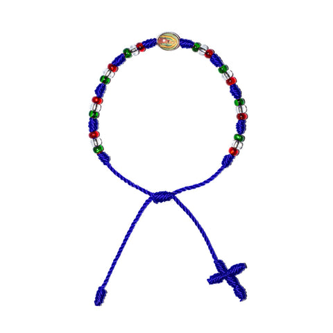 Virgen De Guadalupe Rosary Bracelet (Blue Color)