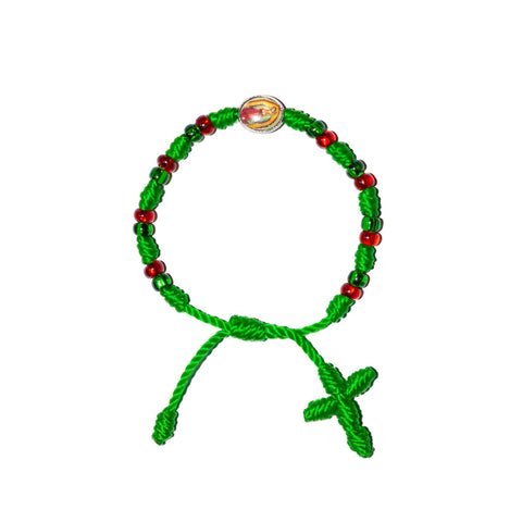 Virgen De Guadalupe Baby Rosary Bracelet (Neon Green Color)