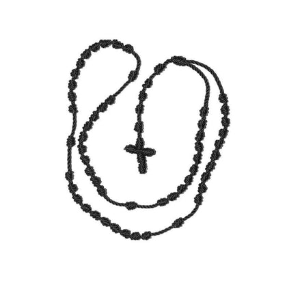 Knotted Rosary Necklace (Black Color)