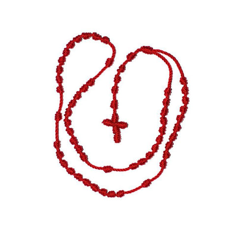 Knotted Rosary Necklace (Red Color)