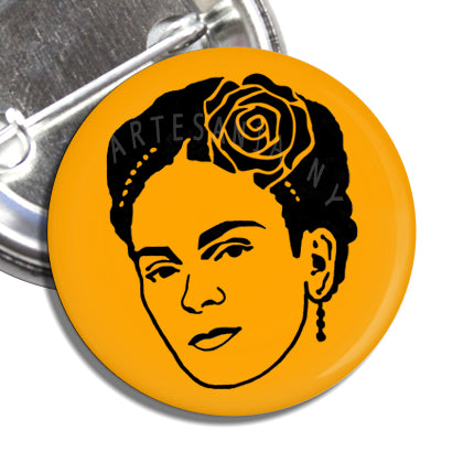 Frida Kahlo Button (Orange)