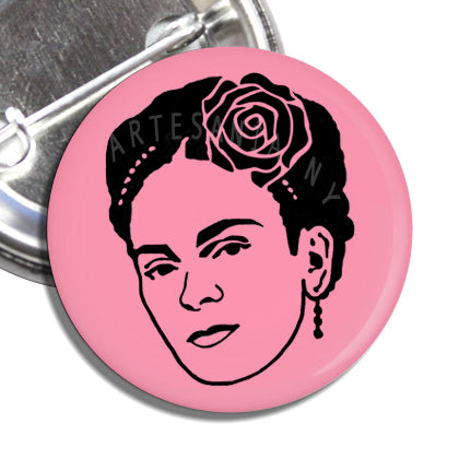 Frida Kahlo Button (Pink)