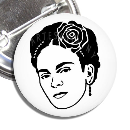 Frida Kahlo Button (White)