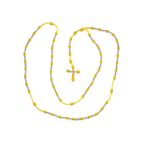 Clear Bead Rosary Necklace (Yellow Color)