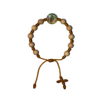 Virgen de Guadalupe Sandalwood Bracelet (Gold String)