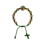 Virgen de Guadalupe Sandalwood Bracelet (Green String)