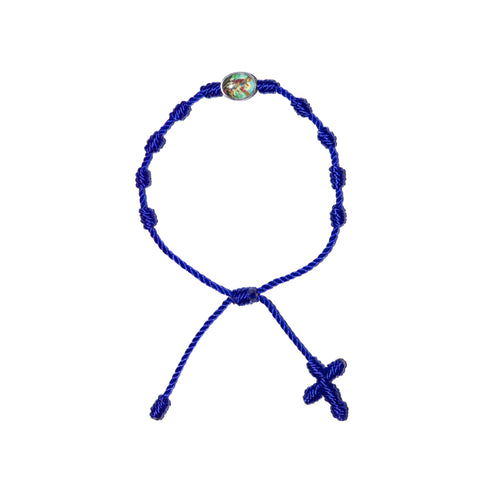 Saint Michael Archangel Rosary Bracelet (Blue Color)