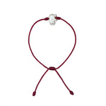 White Howlite Elephant Bracelet (Burgundy String)