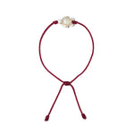 White Howlite Turtle Bracelet (Burgundy String)