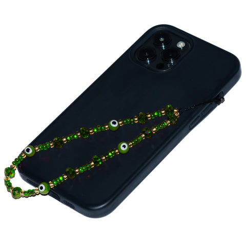 Green Evil Eye Phone Charm