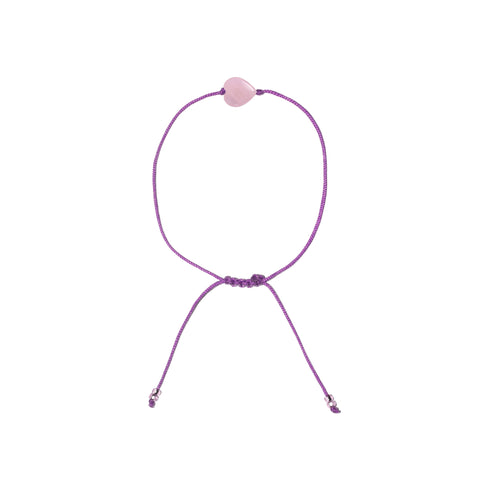 Heart Rose Quartz Bracelet (Purple Color)