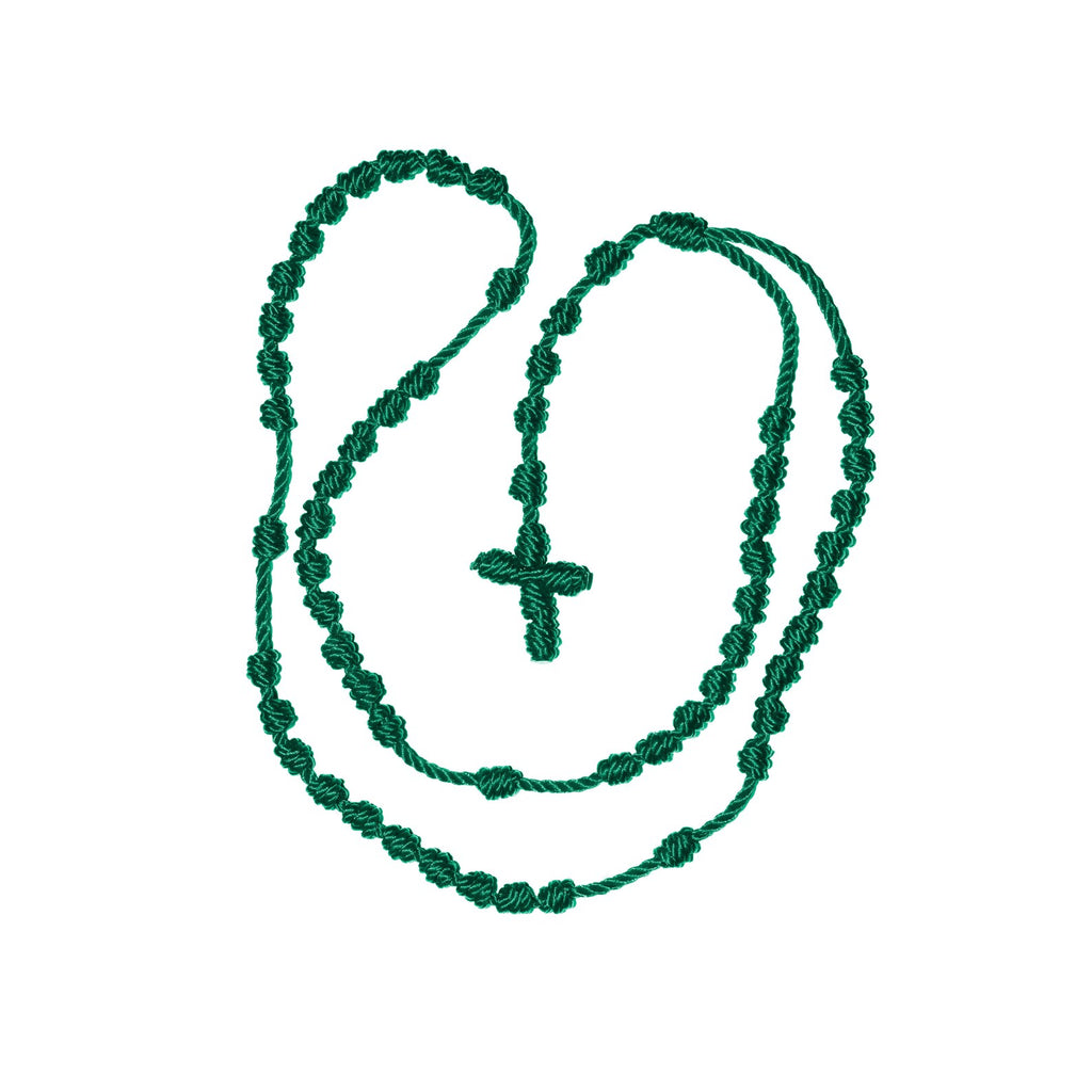Knotted Rosary Necklace (Green Color) – ArtesaníaNY