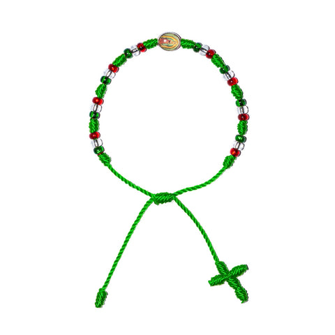 Virgen De Guadalupe Rosary Bracelet (Neon Green Color)