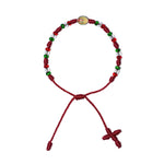 Virgen De Guadalupe Rosary Bracelet (Burgundy Color)