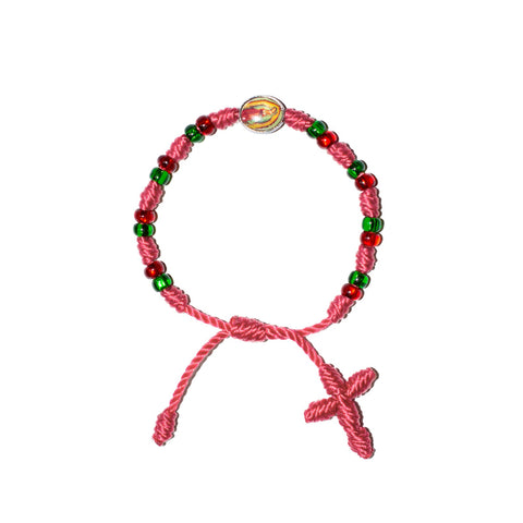 Virgen De Guadalupe Baby Rosary Bracelet (Pink Color)