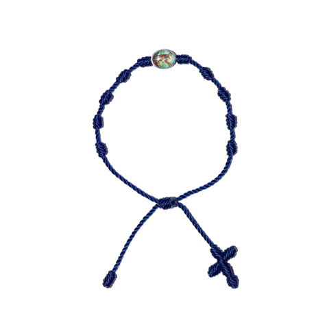 Saint Michael Archangel Rosary Bracelet (Navy Color)