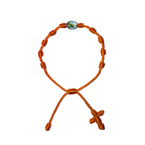 Saint Jude Rosary Bracelet (Neon Orange Color)