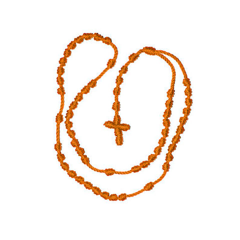 Knotted Rosary Necklace (Neon Orange Color)