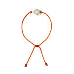 White Howlite Turtle Bracelet (Neon Orange String)