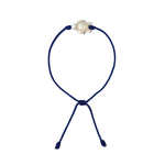 White Howlite Turtle Bracelet (Navy String)