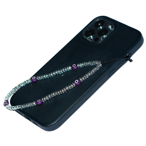 Purple Flat Evil Eye Phone Charm
