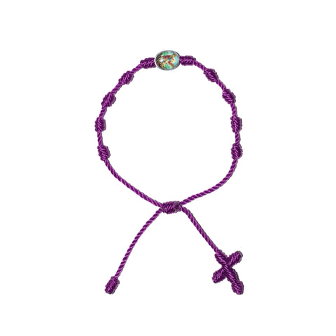 Saint Michael Archangel Rosary Bracelet (Purple Color)