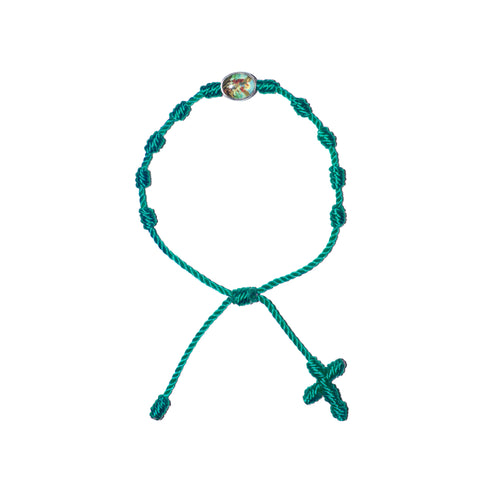 Saint Michael Archangel Rosary Bracelet (Teal Color)