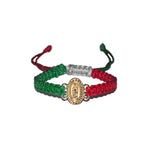 Gold Plated Virgen De Guadalupe Macrame Bracelet - Style No.2 (Tri Color)